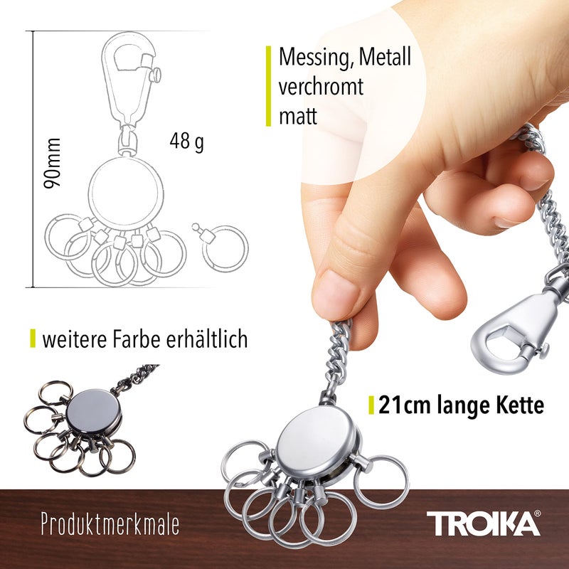 Troika Patent Chain Keyholder with 6 Rings (KR1060MA) - Image 4